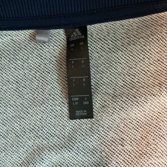 Adidas 1/4 zip pullover navy sz Large - Picture 2 of 6